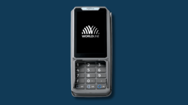 Worldline betaalterminal met toetsenbord en display, geschikt voor pinbetalingen in de winkel of onderweg